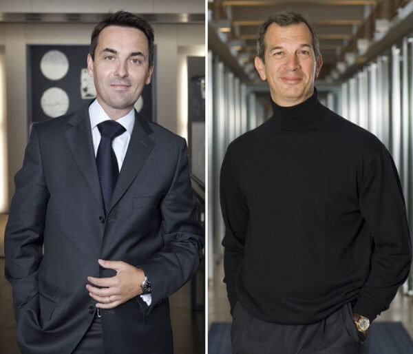 Sylvain Auroux, directeur auprès de Piaget, responsable des marchés suisse et italien, et Philippe Léopold-Metzger, patron de la marque © Piaget