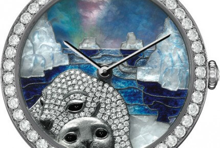 Best Jewellery and Artistic Crafts Watch Prize: Van Cleef & Arpels Lady Arpels Polar Landscape/seal, white gold © Van Cleef & Arpels