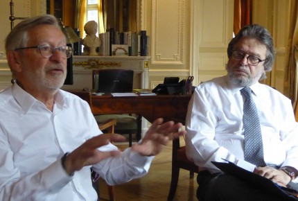 Dominique Chevalier, Président du Syndicat national des Antiquaires (à gauche), et Jean-Daniel Compain, Directeur général de la Biennale