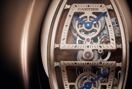 The skeleton dual time zone tonneau watch © Cartier